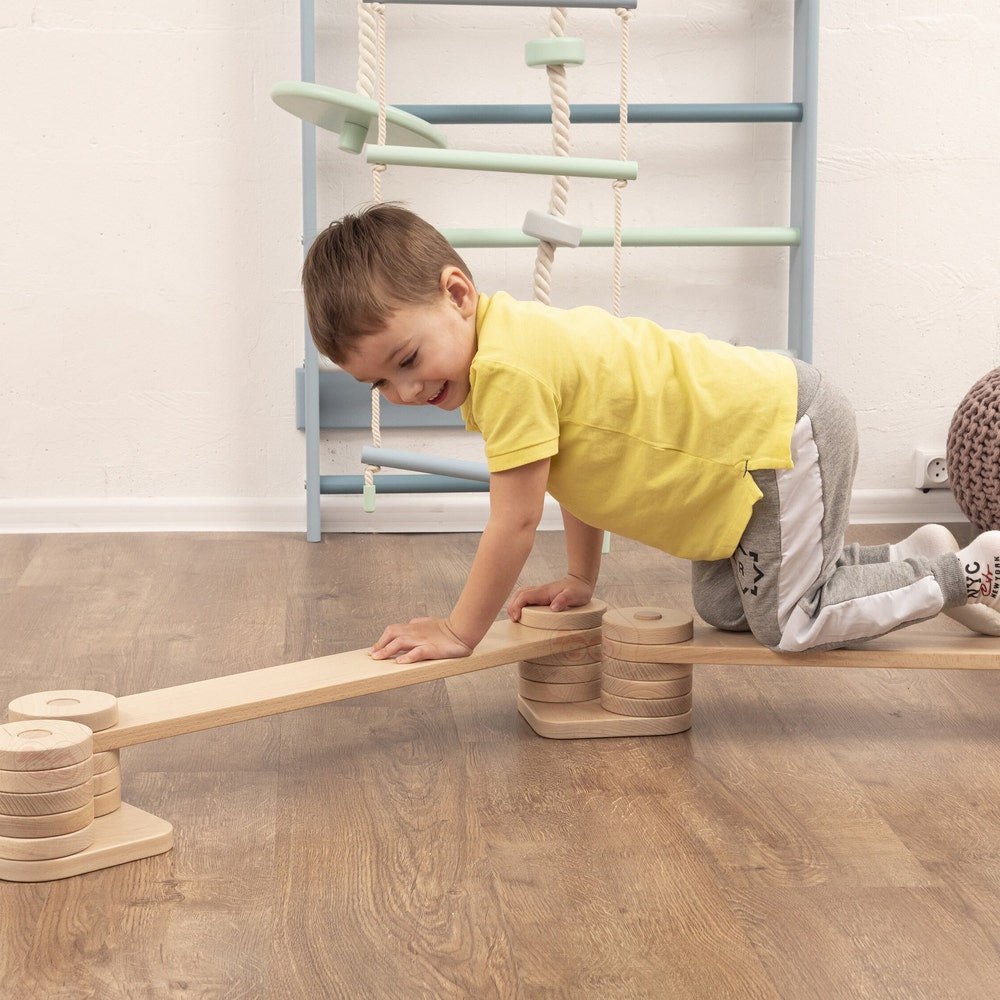 Baby Gift Transformable Balance Beam Set, Nursery Decor Montessori Balance Toy, Plywood Furniture Indoor Play Gym, Balance Path for Kids