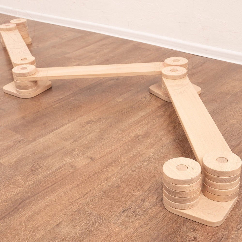 Baby Gift Transformable Balance Beam Set, Nursery Decor Montessori Balance Toy, Plywood Furniture Indoor Play Gym, Balance Path for Kids
