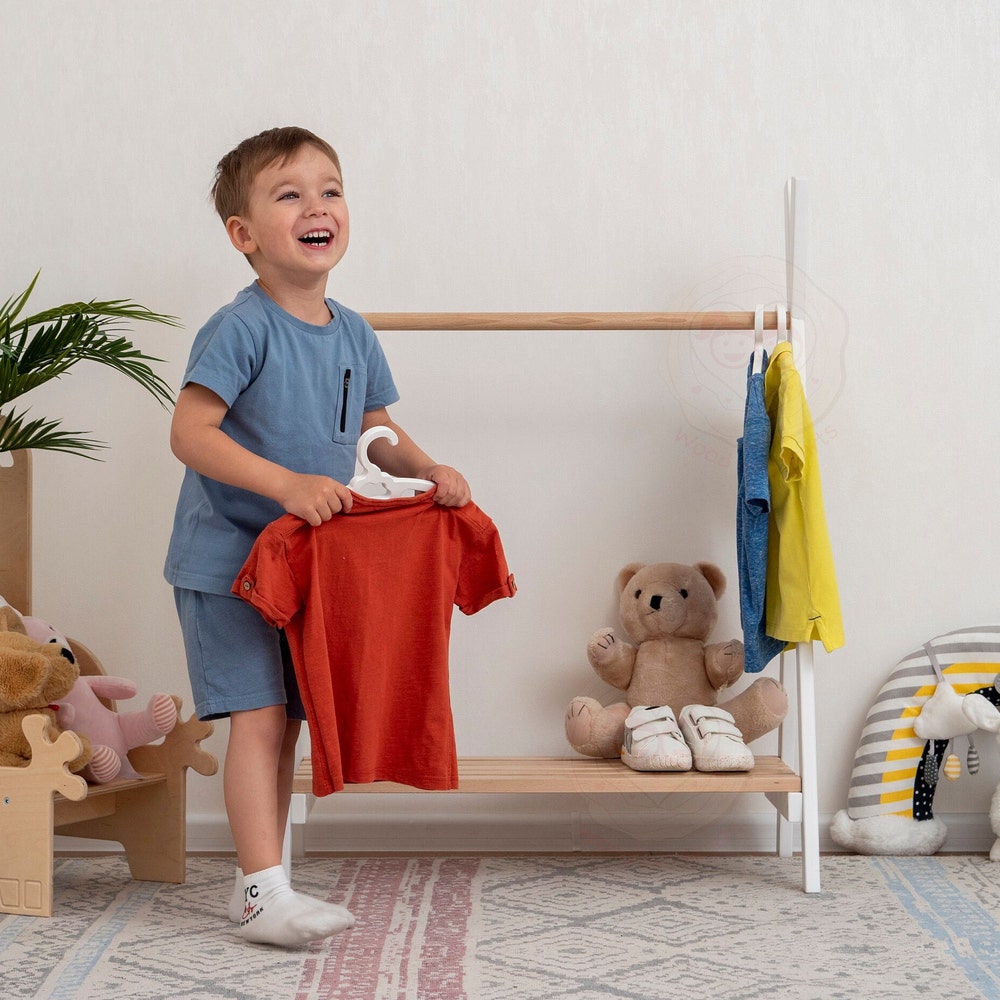Unique Gift 10 pcs Bundle of Hangers, Baby Gift Set of Wooden Hangers Kids Room Decor, Hangers Kit for Baby Clothes