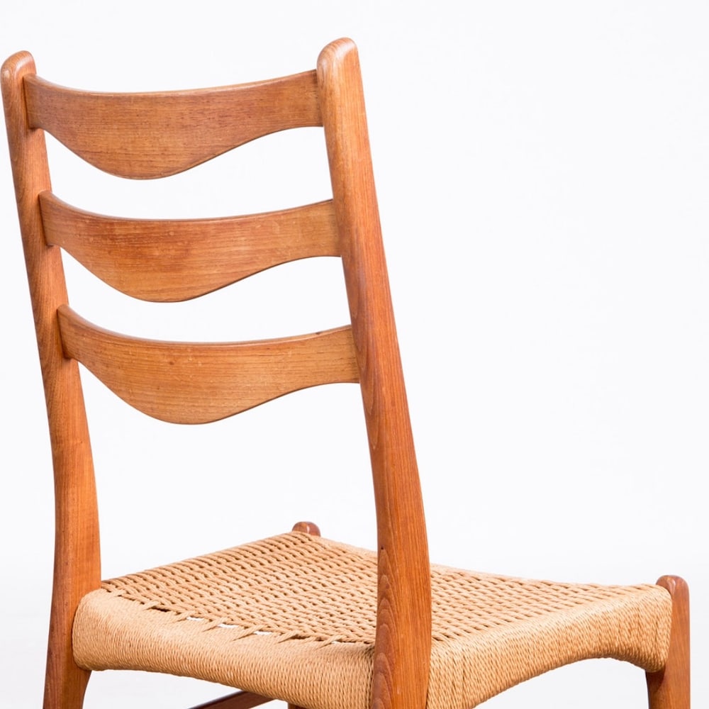1 of 8 Danish Teak wood Chairs by Arne Wahl Iversen for Glyngøre Stolefabrik 60s, 70s Midcentury furniture, vintage Dining Chair, Boho style