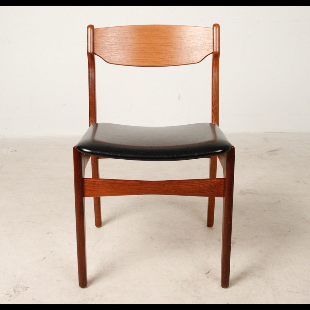 1 of 4 Danish Teak wood Chairs by Erik Buch, 1960s, Set of 4, Midcentury furniture, vintage designer Dining Chair, Boho scandinavian Style