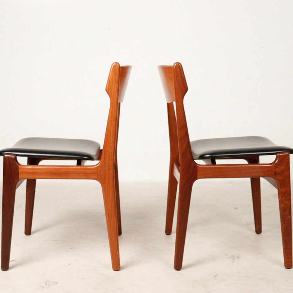 1 of 4 Danish Teak wood Chairs by Erik Buch, 1960s, Set of 4, Midcentury furniture, vintage designer Dining Chair, Boho scandinavian Style