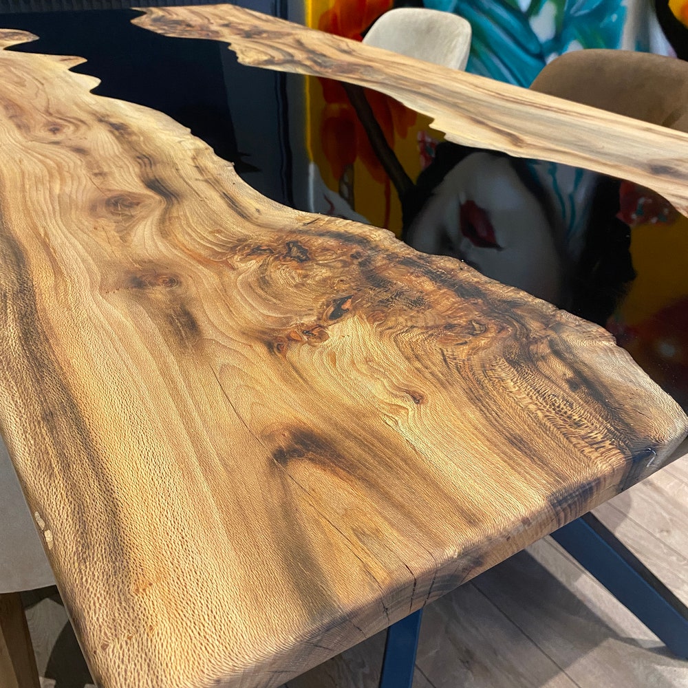 Dining room/kitchen/bar table Wood Epoxy Resin River Unique Live Edge Olive custom reclaimed WoodenSolid slab luxury /coffee/sehpa/end table