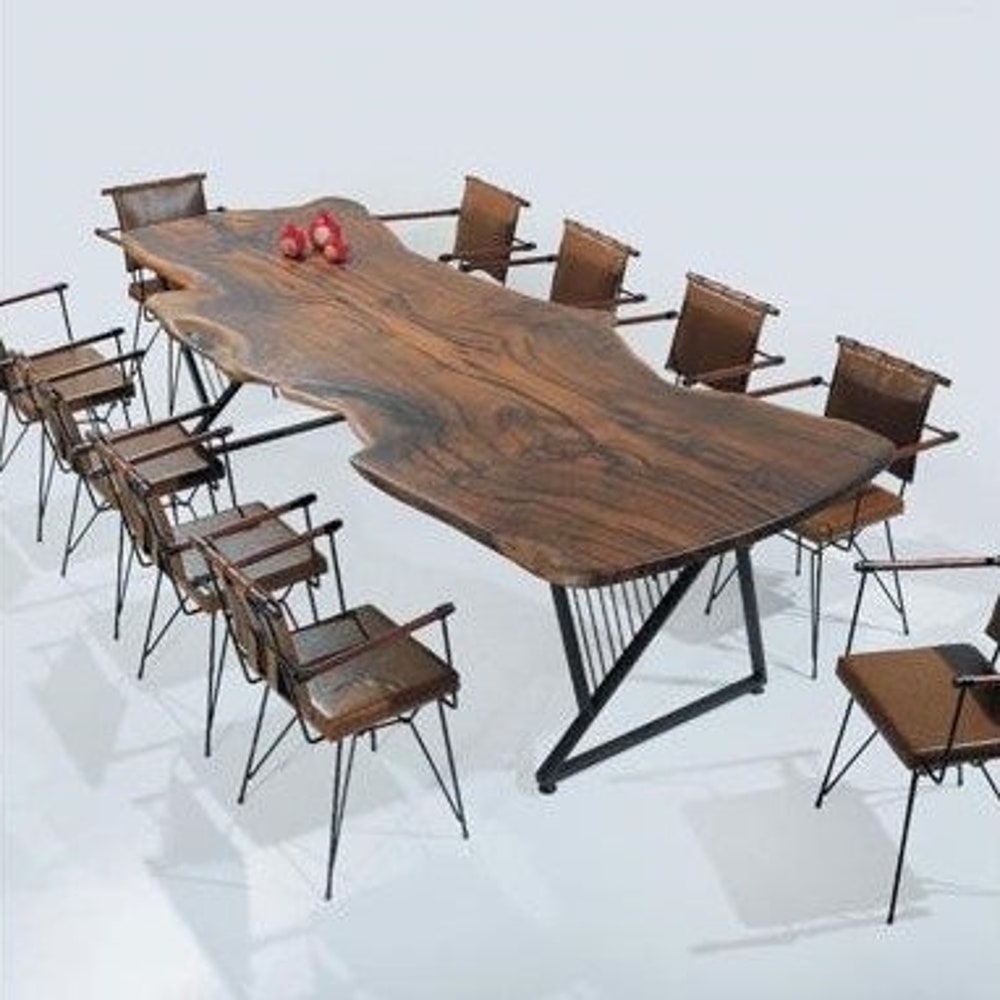 Single Slab Natural Solid American Black Walnut,Walnut Desk Live Edge,Live Edge Black Walnut Dining Table, Kitchen Table, Meeting Table