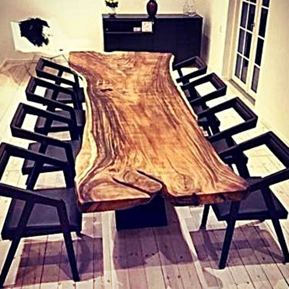 Single Slab Natural Solid American Black Walnut,Walnut Desk Live Edge,Live Edge Black Walnut Dining Table, Kitchen Table, Meeting Table