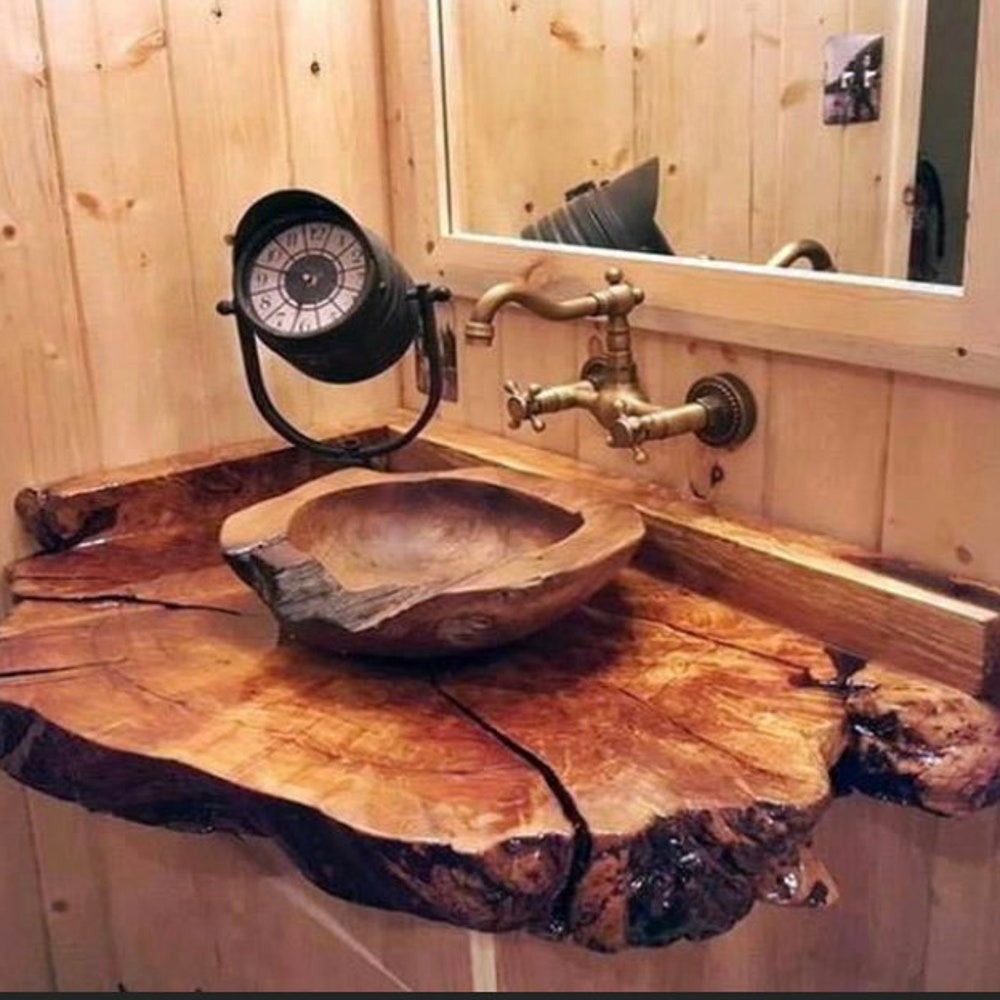 Bathroom decor, Bathroom Wooden Sink, Bathroom Wooden bottom shelve, home decors, Hair studio Designs