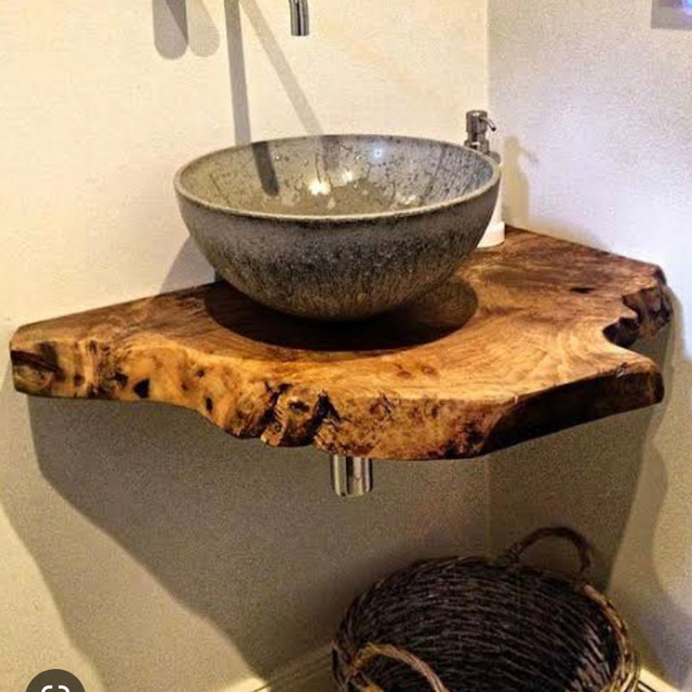 Bathroom decor, Bathroom Wooden Sink, Bathroom Wooden bottom shelve, home decors, Hair studio Designs