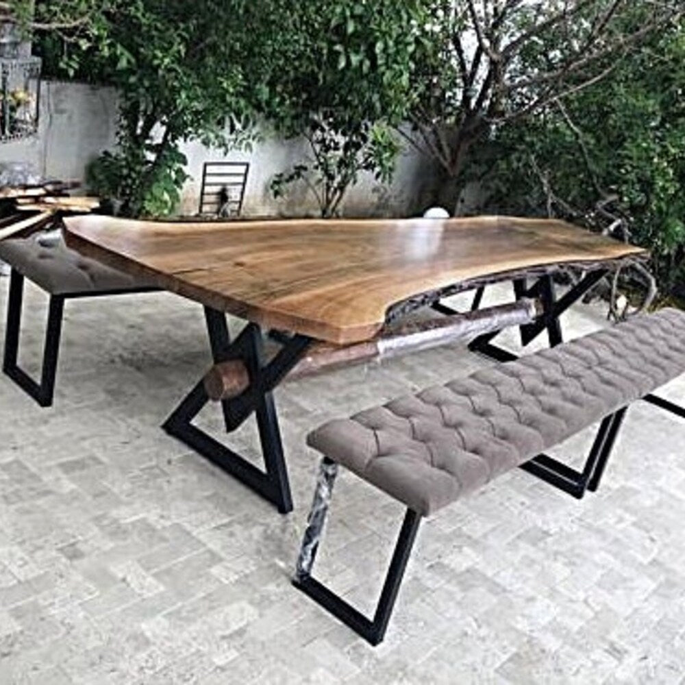 Walnut Table and Bench Set,Farm House Table,Industrial Wood Bar Table,Walnut Long Sofa Table,Buffet Table,Office Meeting Table,Custom Table