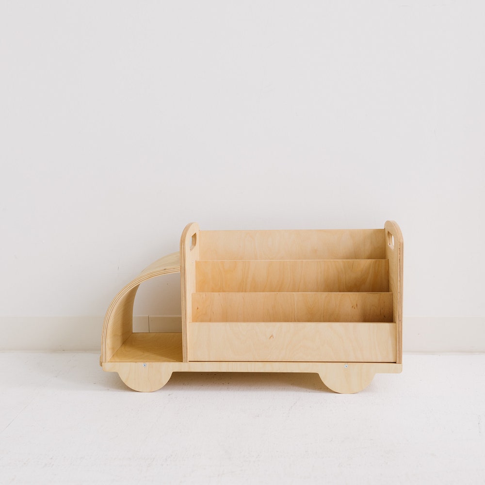 Christmas Gift for Toddler - Truck Bookcase, Montessori bookshelf, Unique Baby present, Nursery shelves, 1 year old gift, Waldorf furniture
