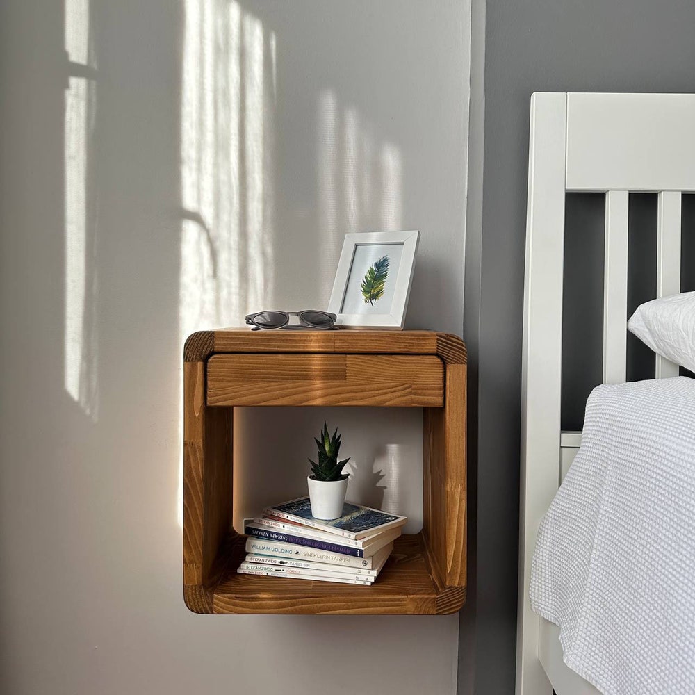 Wall nightstand,Floating Nightstand,Drawer nightstand