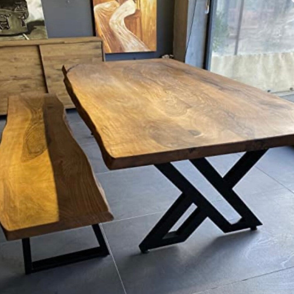 Walnut Table and Bench Set,Farm House Table,Industrial Wood Bar Table,Walnut Long Sofa Table,Buffet Table,Office Meeting Table,Custom Table
