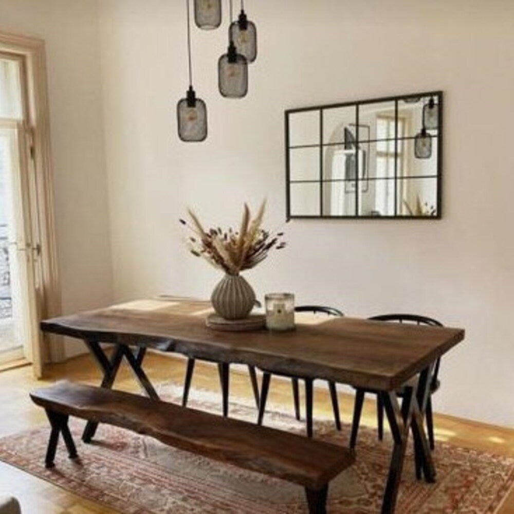 Walnut Table and Bench Set,Farm House Table,Industrial Wood Bar Table,Walnut Long Sofa Table,Buffet Table,Office Meeting Table,Custom Table