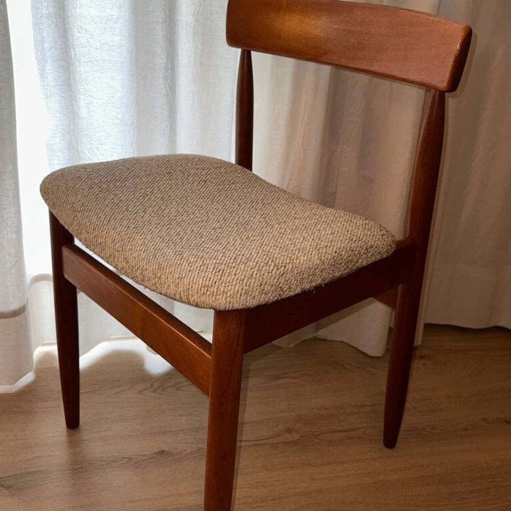1 of 4 Danish teak wood chair by Farso Stolefabrik, 60s 70s, Midcentury furniture, designer Dining Chair, made in Denmark, scandi japandi