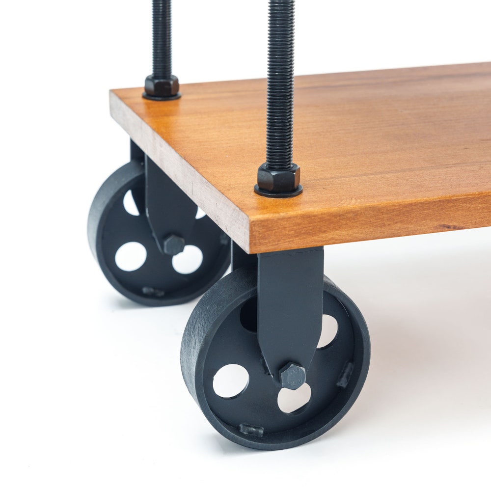 Registered design stand, 4 Tier Threaded Rods Double stand, LP Turntable Storage, Record Player Stand, Industrial Vinyl Table