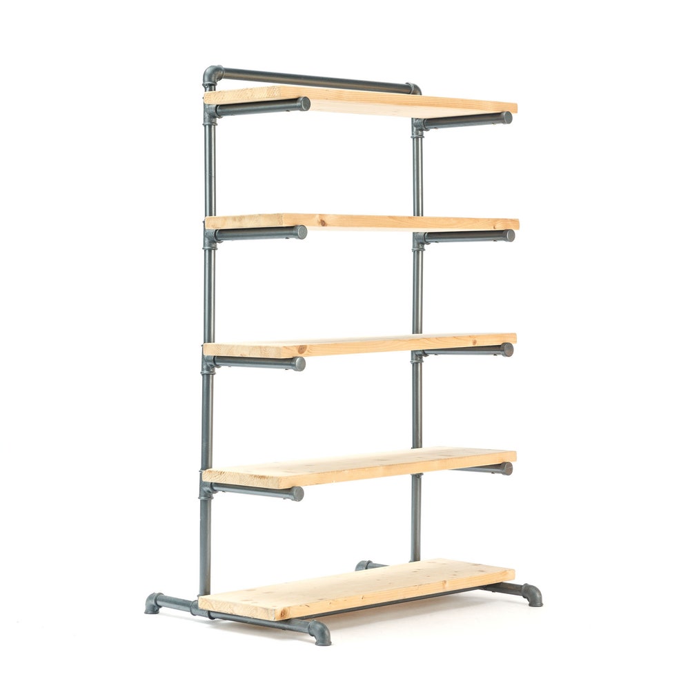 Industrial Shoe Rack Organizer With Five Shelves, Handmade Entryway Storage Bench For Shoes And Bags