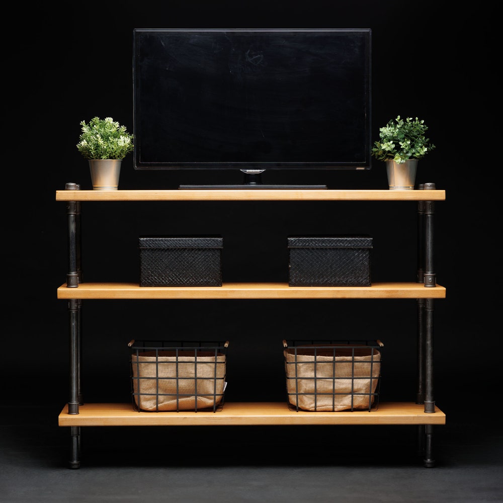 TV stand Industrial furniture, Record player table, tv cabinet, tv table, tv console, media console, Media stand, turntable stand