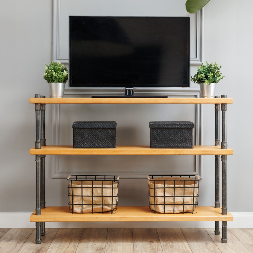 TV stand Industrial furniture, Record player table, tv cabinet, tv table, tv console, media console, Media stand, turntable stand