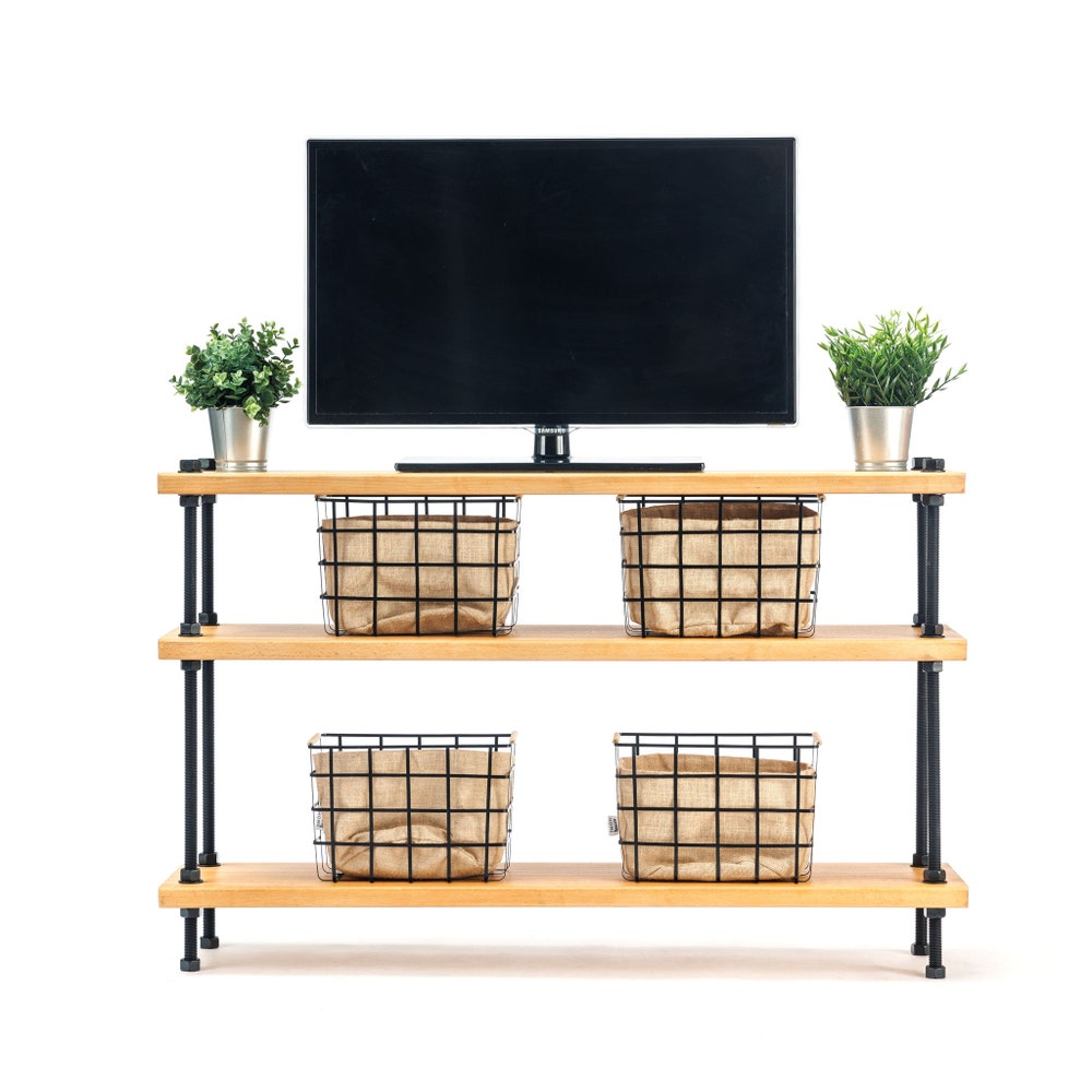 TV stand Industrial furniture, Record player table, tv cabinet, tv table, tv console, media console, Media stand, turntable stand