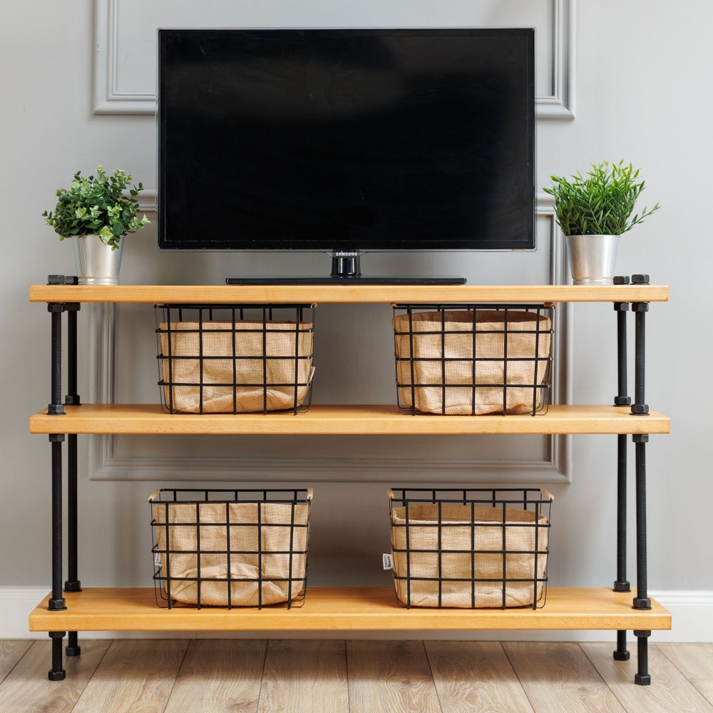 TV stand Industrial furniture, Record player table, tv cabinet, tv table, tv console, media console, Media stand, turntable stand