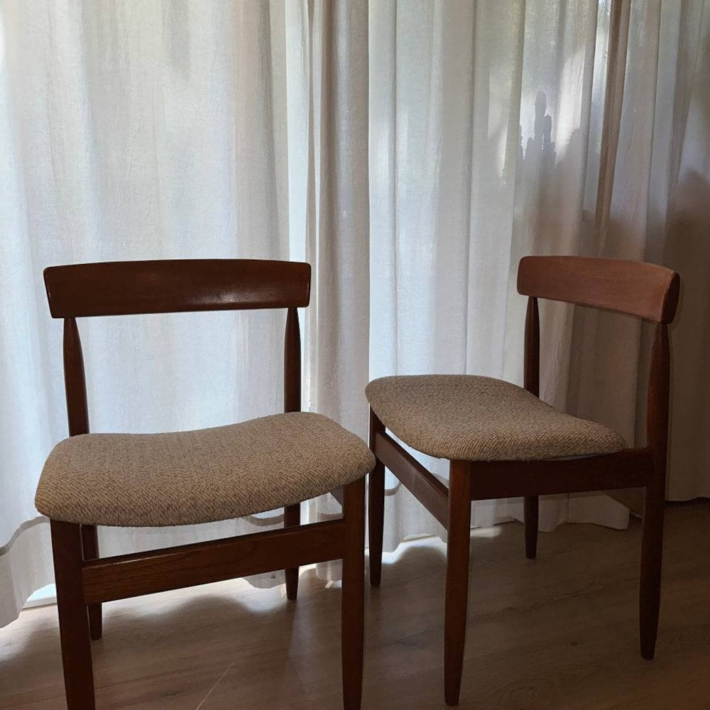 1 of 4 Danish teak wood chair by Farso Stolefabrik, 60s 70s, Midcentury furniture, designer Dining Chair, made in Denmark, scandi japandi