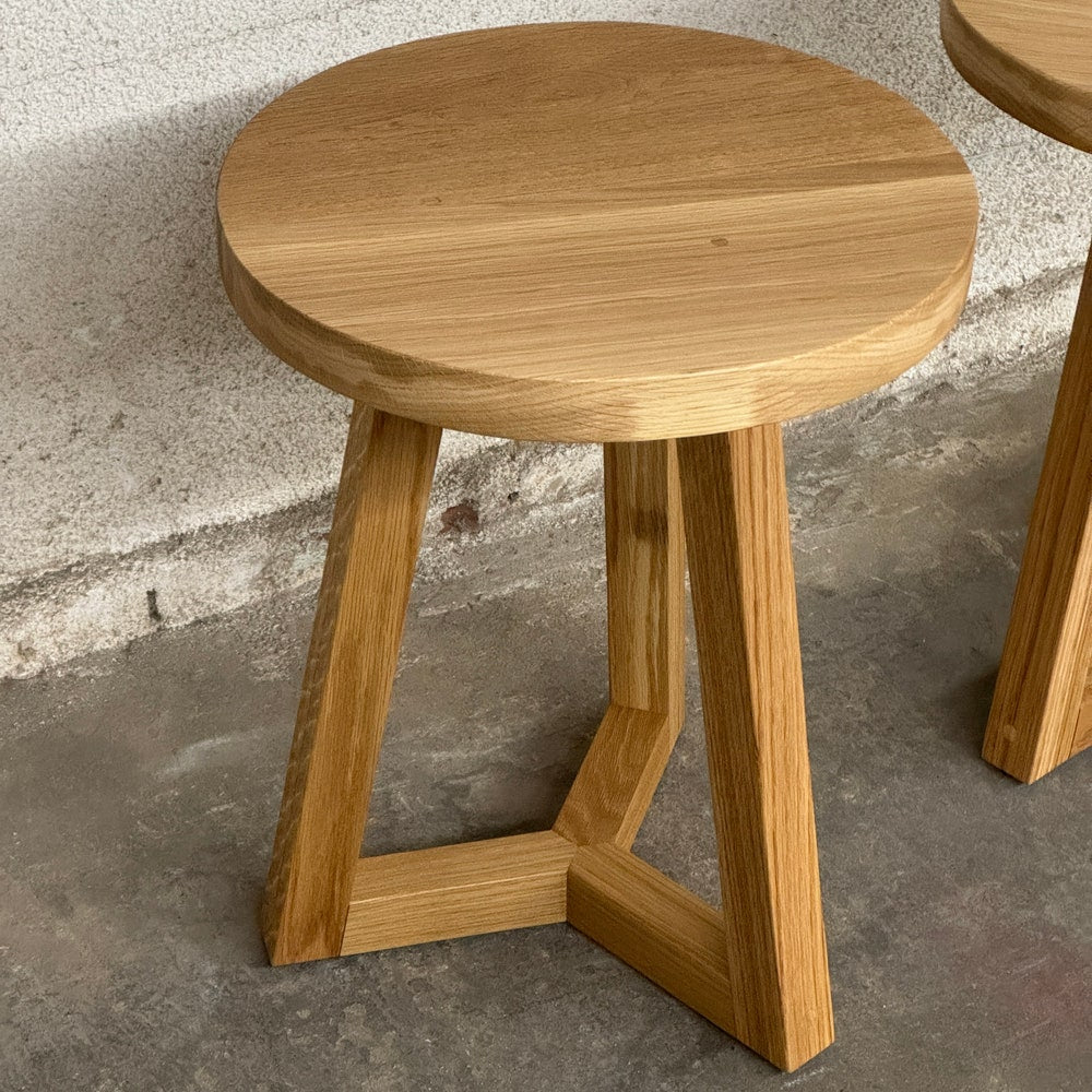 Round Side Table, Solid Wood End Table, Pedestal Table, Custom Table