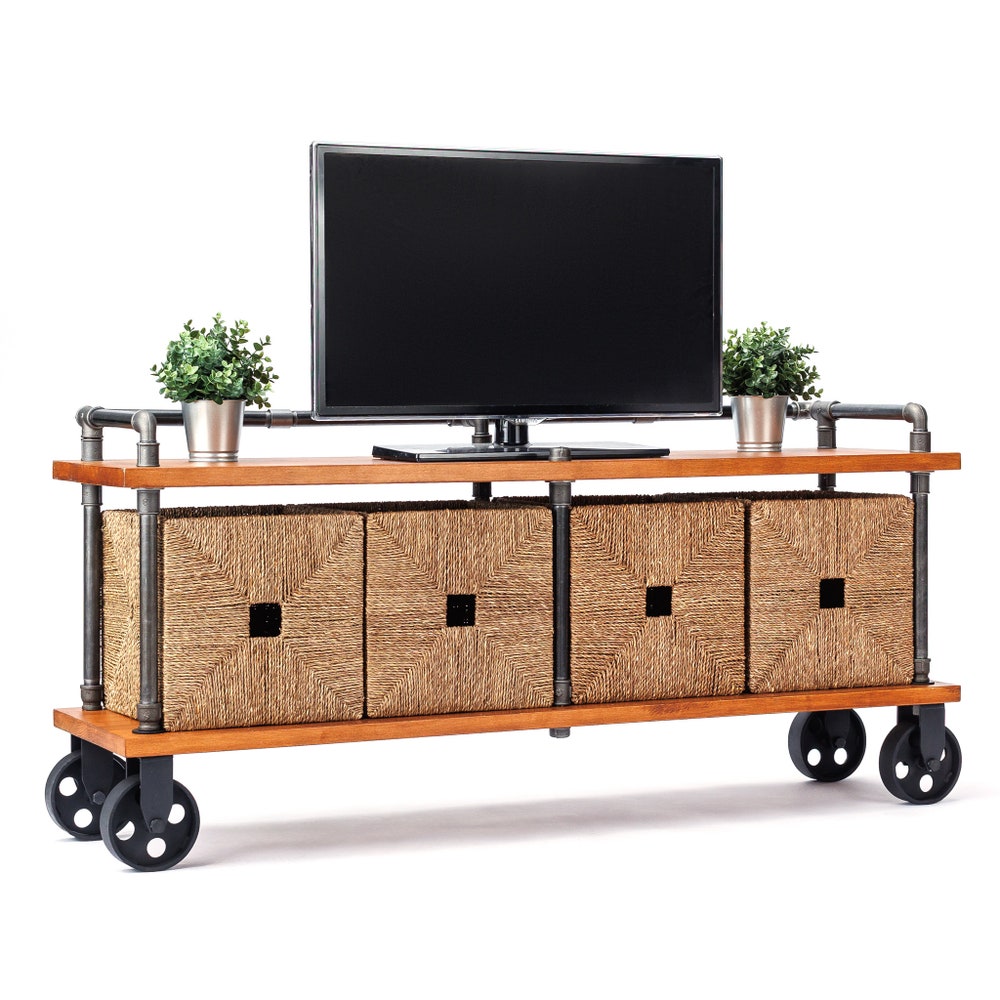 TV stand Industrial furniture, Record player table, tv cabinet, tv table, tv console, media console, Media stand, turntable stand