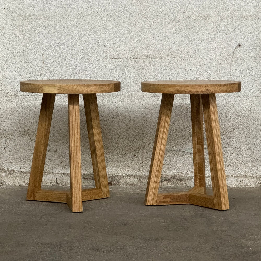 Round Side Table, Solid Wood End Table, Pedestal Table, Custom Table