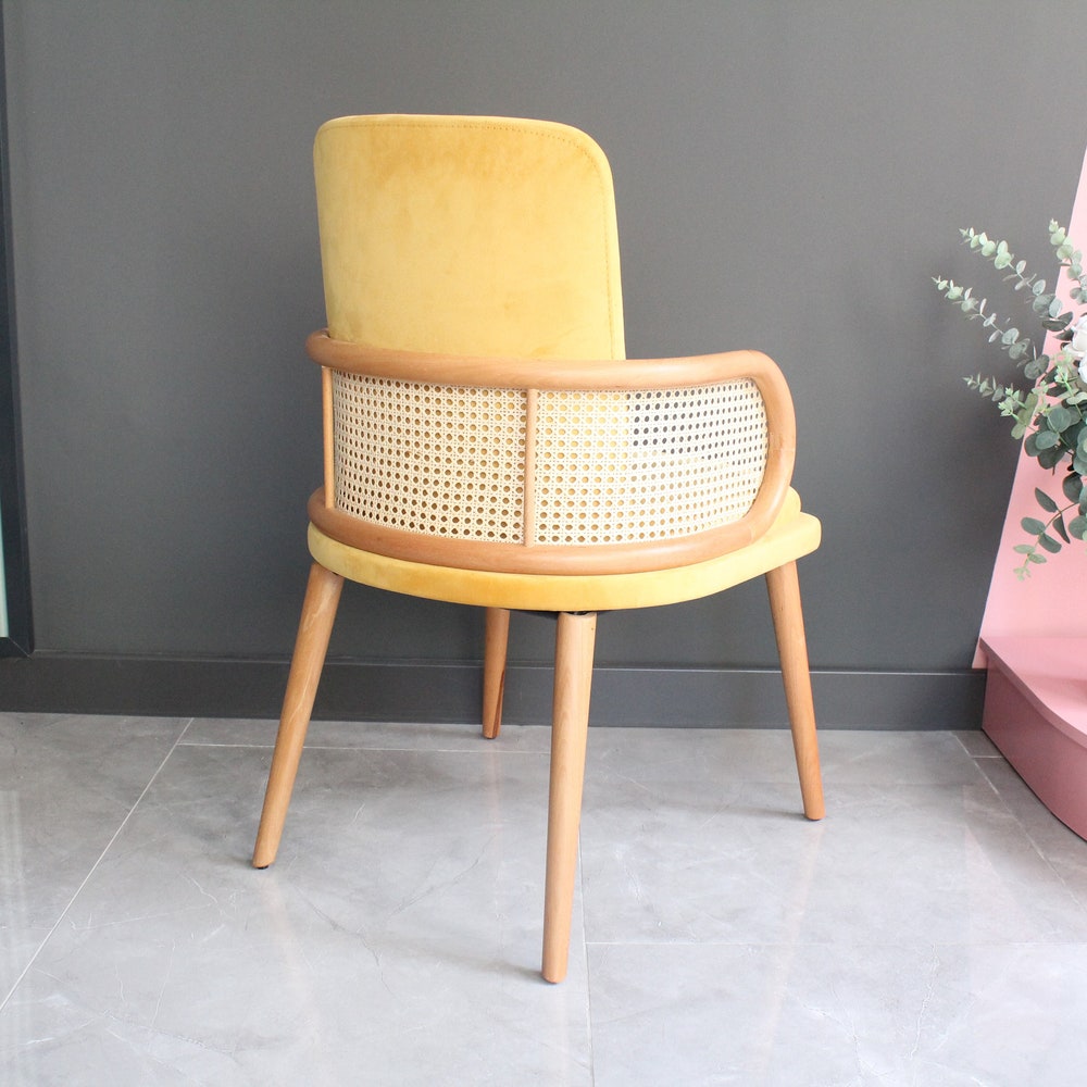Comfortable Wooden Rattan Armchair, Ideal for Living Room, Dining room, Handmade Home Furniture, Flexible Color Options, interior design