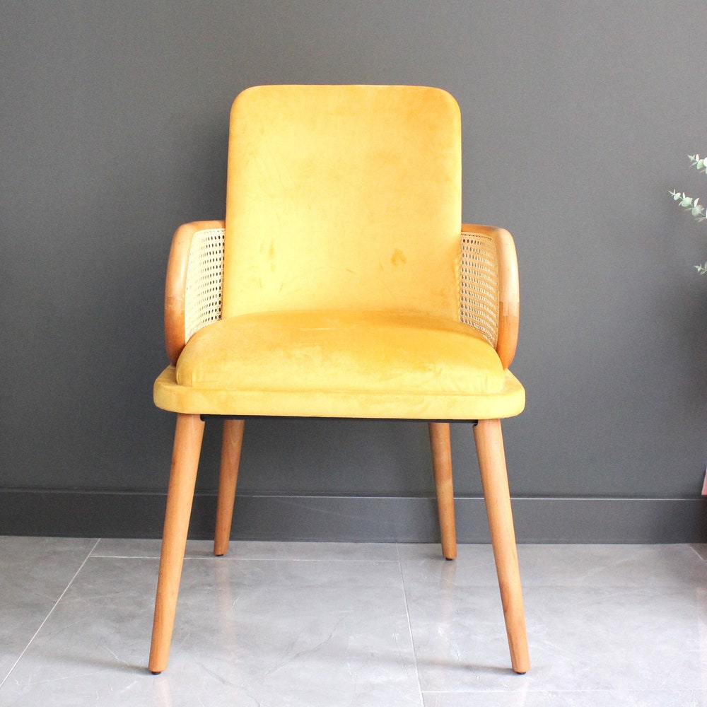 Comfortable Wooden Rattan Armchair, Ideal for Living Room, Dining room, Handmade Home Furniture, Flexible Color Options, interior design