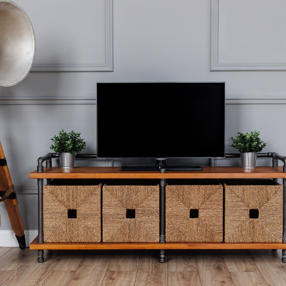TV stand Industrial furniture, Record player table, tv cabinet, tv table, tv console, media console, Media stand, turntable stand