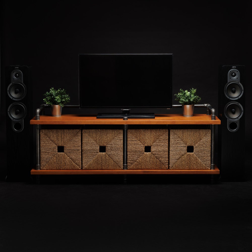 TV stand Industrial furniture, Record player table, tv cabinet, tv table, tv console, media console, Media stand, turntable stand