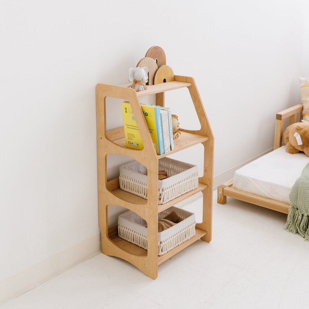 Set of Open Shelves: Toy Storage + Kid Clothing Rack, Toddler Nursery, Toys Shelf, Montessori Furniture, Open Shelf, Montessori Shelves