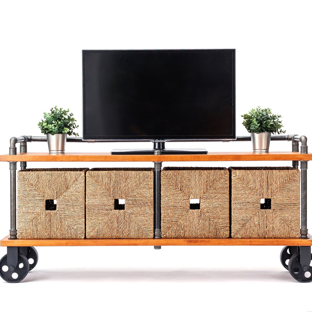 TV stand Industrial furniture, Record player table, tv cabinet, tv table, tv console, media console, Media stand, turntable stand
