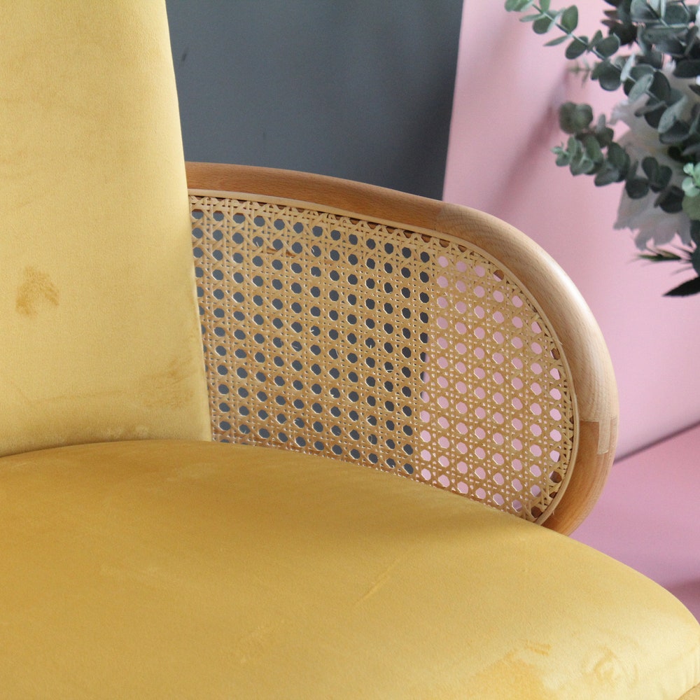 Comfortable Wooden Rattan Armchair, Ideal for Living Room, Dining room, Handmade Home Furniture, Flexible Color Options, interior design