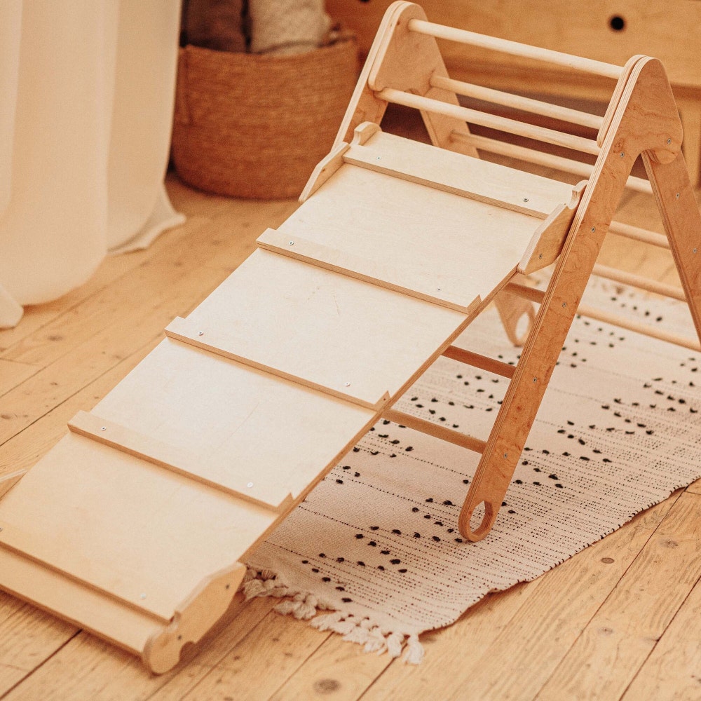 Christmas gift for Toddler - Set of 3 items - Climbing Arch + Foldable Triangle + Ramp ladder/slide, Montessori furniture, Kletterdreieck