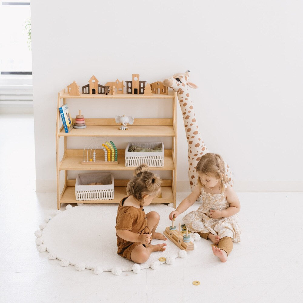 Set of Open Shelves: Toy Storage + Kid Clothing Rack, Toddler Nursery, Toys Shelf, Montessori Furniture, Open Shelf, Montessori Shelves