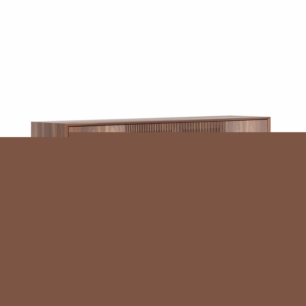 Walnut long buffet for dining room in mid century modern style, credenza, dresser, commode, TV stand