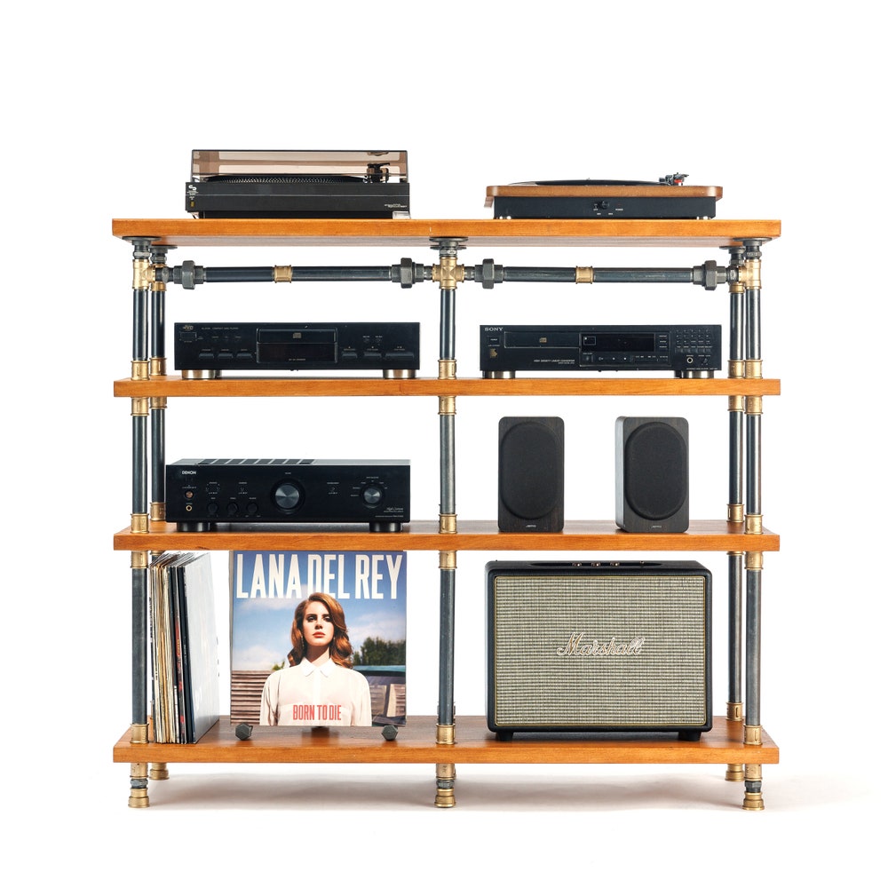 4 in 1 Rack variation, Gold Turntable Stand, Brass Fitting stand