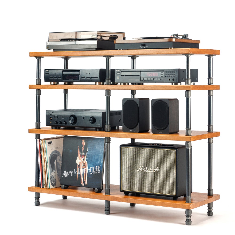 3 in 1 Rack Variation, Audio equipment stand, Gold Turntable Stand, Brass Fitting stand
