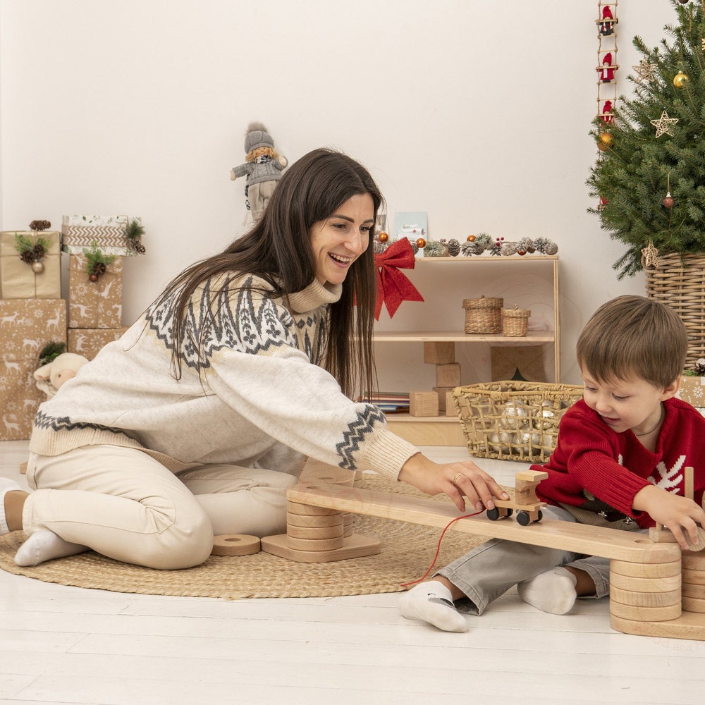 Wooden Balance Beam, Balance Toy, Montessori Balance Toys, Balance Board, Wooden gymnastic Set