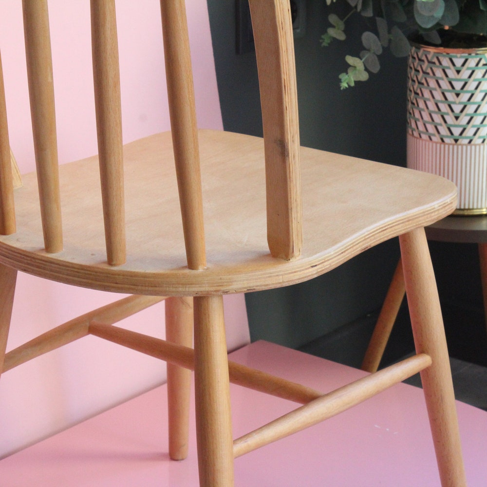 Vintage Dining Chair, Farmhouse Chair, Chic Farmhouse, Vintage Cottage Chair, Massive Chair, Solid Wood Chair, Rustic Design, 70's, 60's