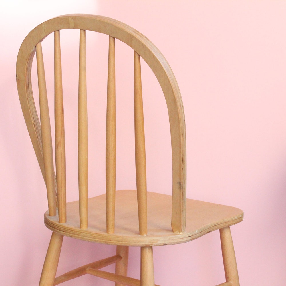 Vintage Dining Chair, Farmhouse Chair, Chic Farmhouse, Vintage Cottage Chair, Massive Chair, Solid Wood Chair, Rustic Design, 70's, 60's