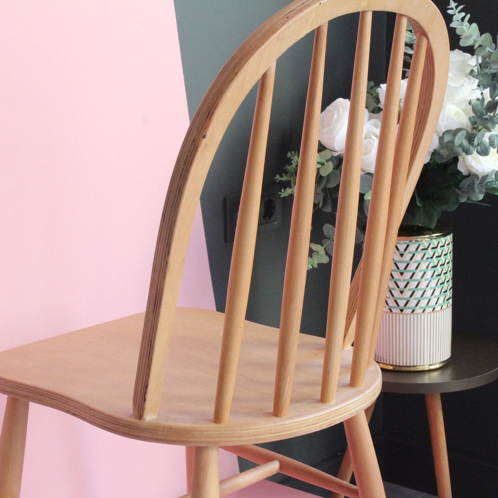 Vintage Dining Chair, Farmhouse Chair, Chic Farmhouse, Vintage Cottage Chair, Massive Chair, Solid Wood Chair, Rustic Design, 70's, 60's