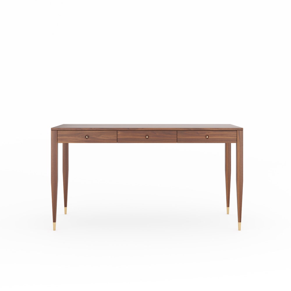 Walnut office desk with three solid walnut drawers, home office desk, mid century modern, writing desk, solid walnut desk, bureau,study desk