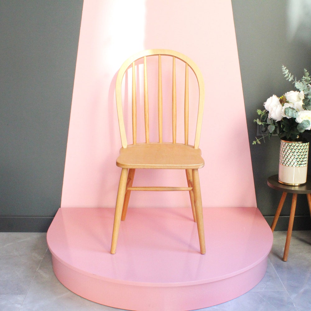 Vintage Dining Chair, Farmhouse Chair, Chic Farmhouse, Vintage Cottage Chair, Massive Chair, Solid Wood Chair, Rustic Design, 70's, 60's