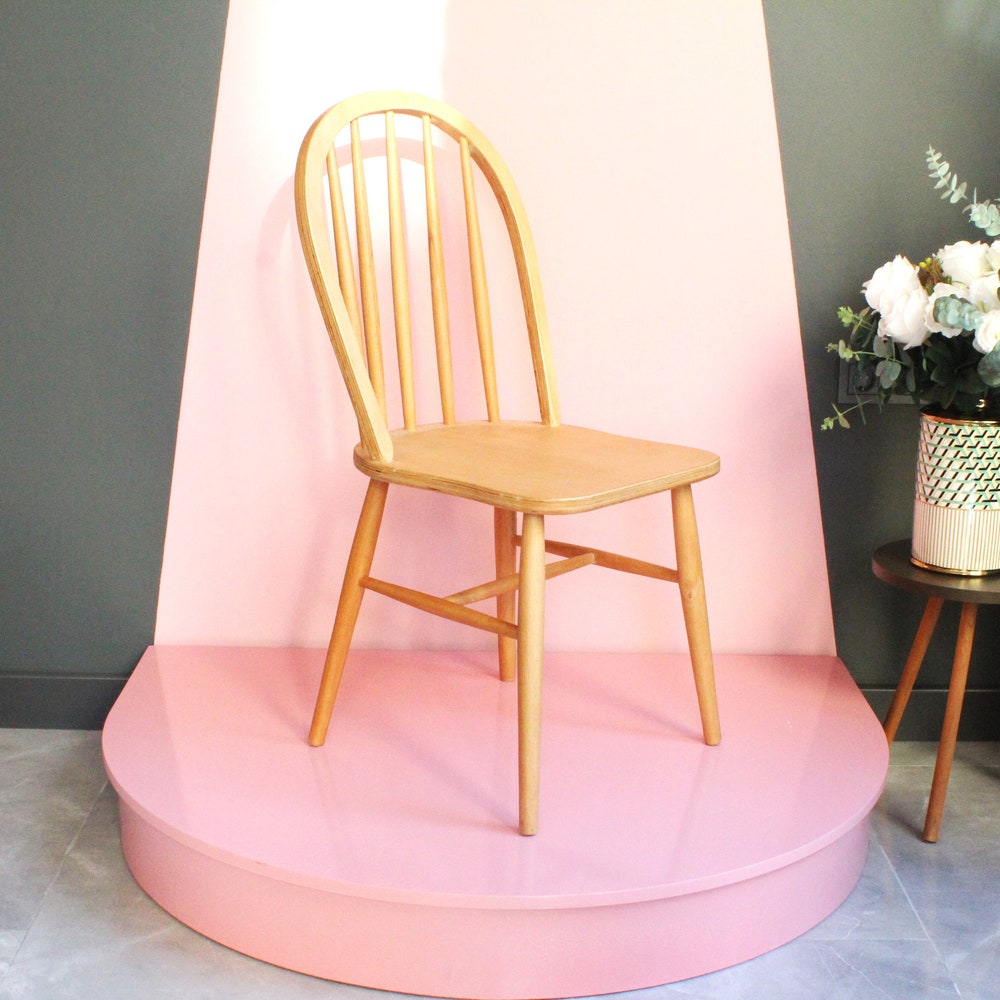 Vintage Dining Chair, Farmhouse Chair, Chic Farmhouse, Vintage Cottage Chair, Massive Chair, Solid Wood Chair, Rustic Design, 70's, 60's