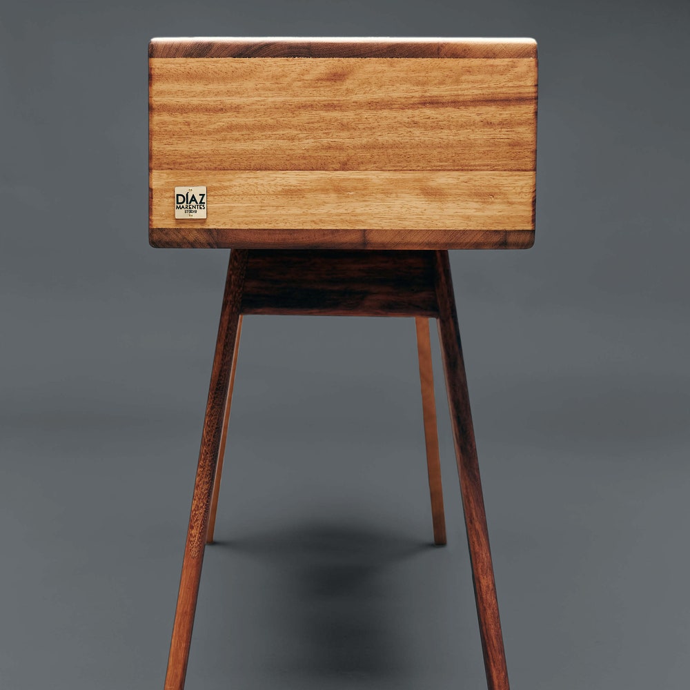 Wooden bedside table with storage Handcrafted wooden nightstand Scandinavian-inspired nightstand with storage Bedroom furniture Contemporary