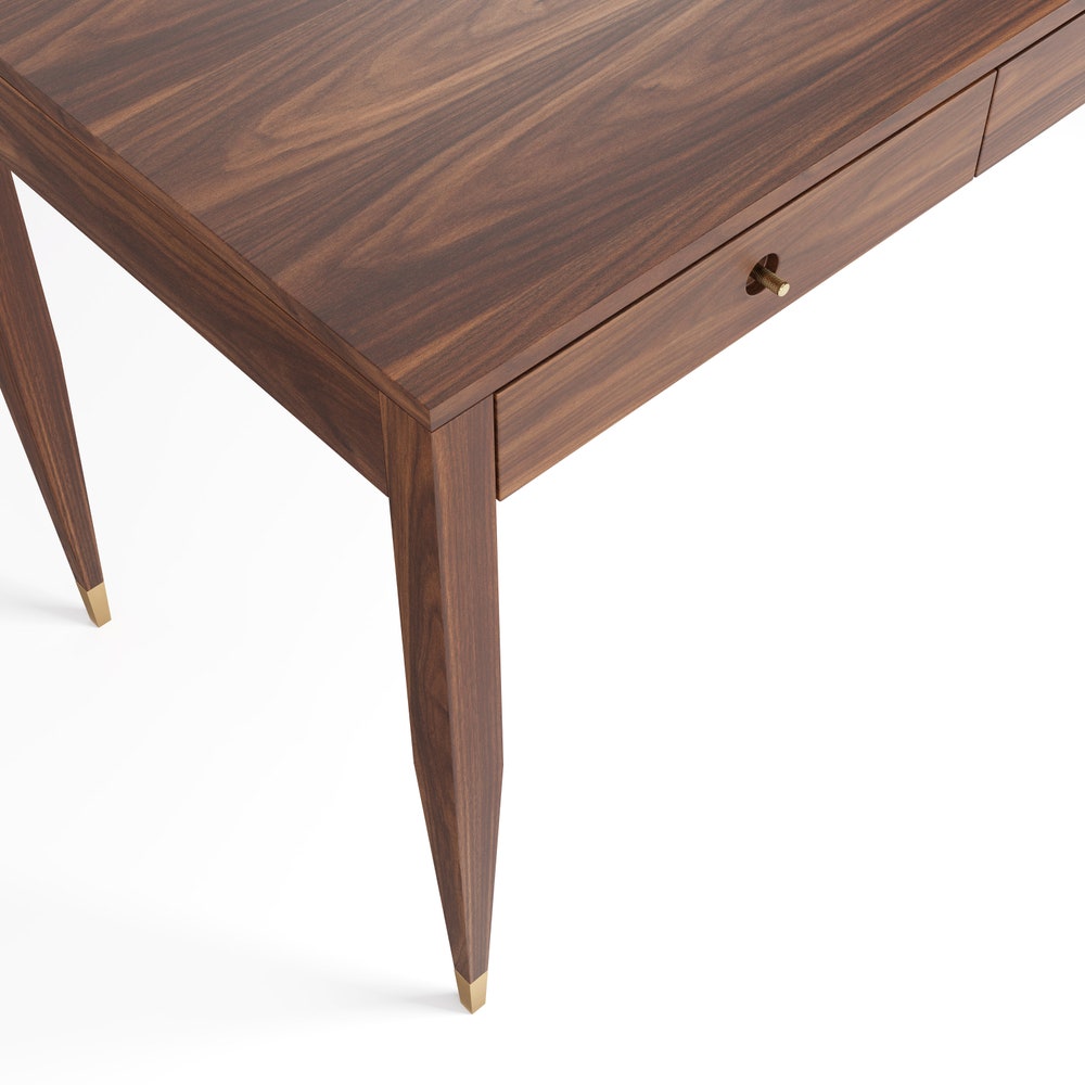 Walnut office desk with three solid walnut drawers, home office desk, mid century modern, writing desk, solid walnut desk, bureau,study desk