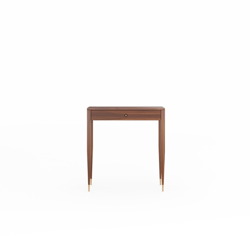 Walnut console table with one drawer and four legs, hallway table, entryway table, dressing table in walnut, vanity table