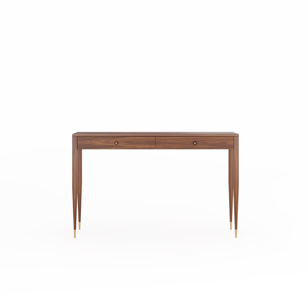 Walnut console table with two drawers and four legs, hallway table, entryway table, dressing table in black walnut, vanity table